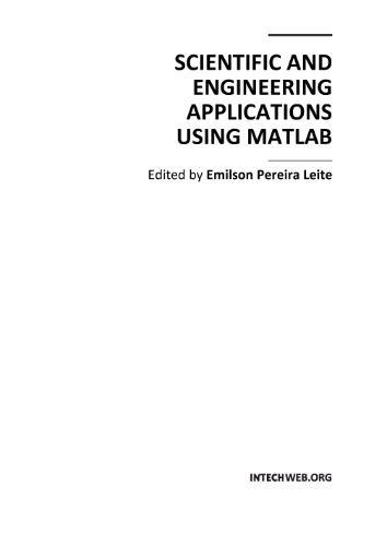 Scientific And Engineering Applications Using Matlab Intech Edited By Emilson Pereira Leite