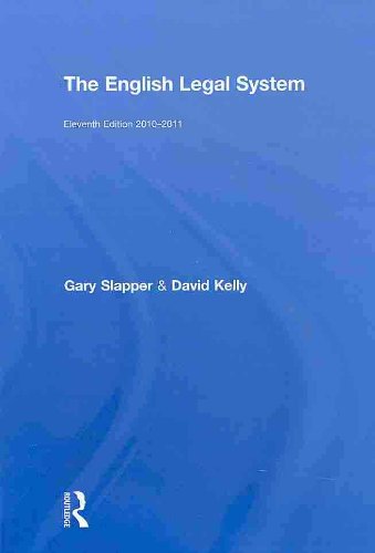 The English Legal System 20102011 Eleventh Gary Slapper David Kelly