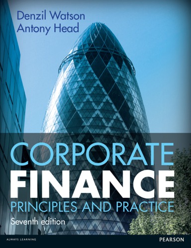 Corporate Finance Principles And Practice 7th Edition Head Antony Watson
