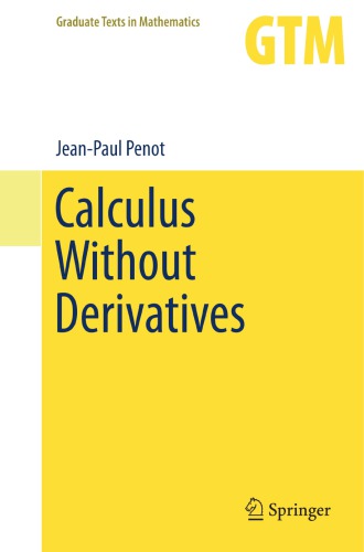 Calculus Without Derivatives Penot Jeanpaul