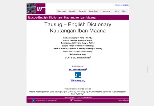 Tausug English Dictionary Kabtangan Iban Maana Irene U Hassan