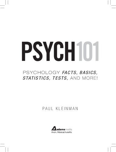 Psych 101 Psychology Facts Basics Statistics Tests And More Kleinman P