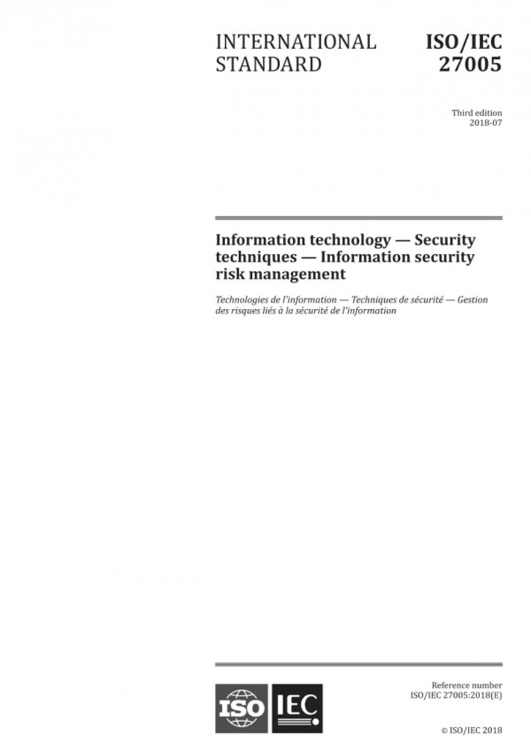 Isoiec 270052018 Information Technology Security Techniques Information Security Risk Management 3rd Edition Iso