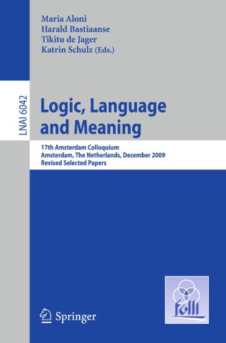 Logic Language And Meaning Aloni Mariaeditorbastiaanse Haraldjager
