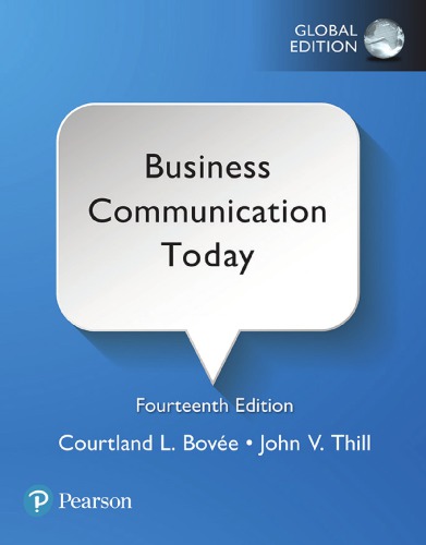 Business Communication Today Fourteenth Edition Thill John Vbove