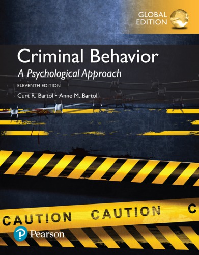 Criminal Behavior A Psychological Approach Eleventh Edition Bartol