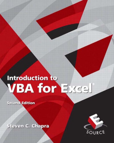 Introduction To Vba For Excel 2 Ed Chapra Steven C