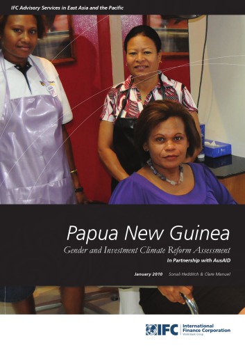 Papua New Guinea Gender And Investment Climate Reform Assessment World Bank Elibrary York University Hedditch