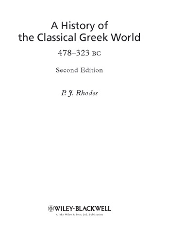 A History Of The Classical Greek World 478323 Bc Rhodes P J