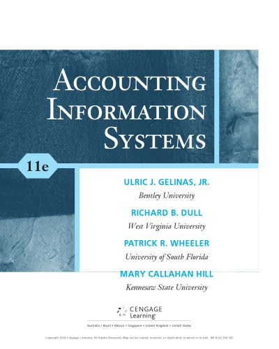 Accounting Information Systems Jr Ulric J Gelinasdull Richard Bwheeler