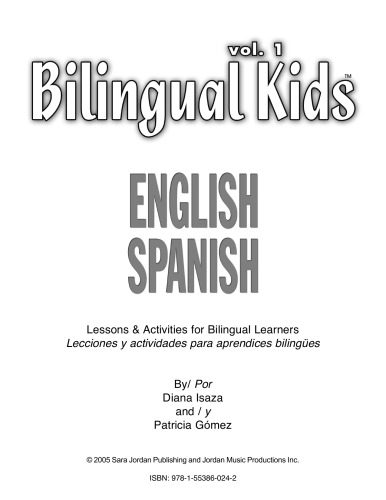 Bilingual Kids Englishspanish Vol 1 Reproducible Resource Book Isaza