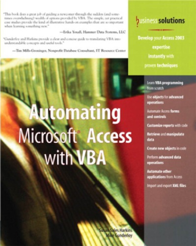 Automating Microsoft Access With Vba Harkins Susan Sales