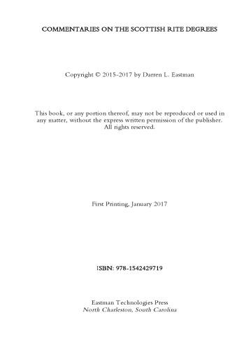 Commentaries On The Scottish Rite Degrees 2nd Edition Eastman