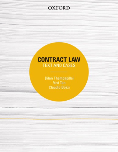 Contract Law Text And Cases Thampapillai Dilantan Vivibozzi