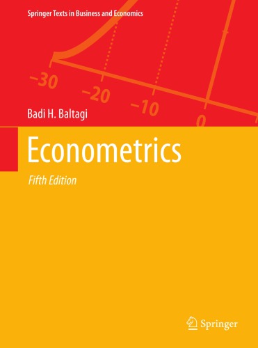 Econometrics 5th Edition Baltagi Badi H