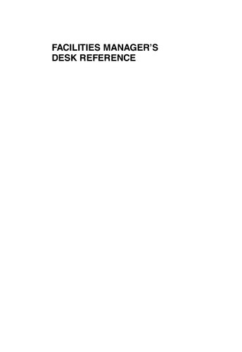 Facilities Managers Desk Reference 3rd Edition Jane M Wiggins
