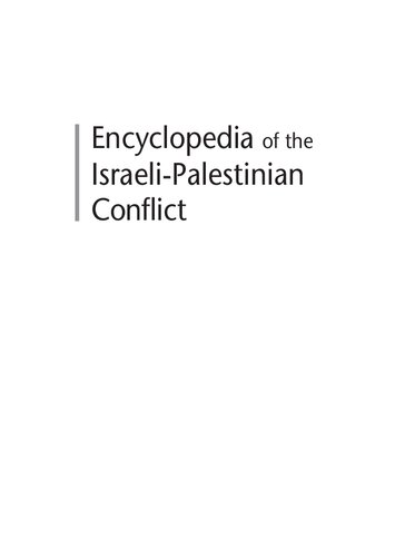 Encyclopedia Of The Israelipalestinian Conflict Cheryl A Rubenberg