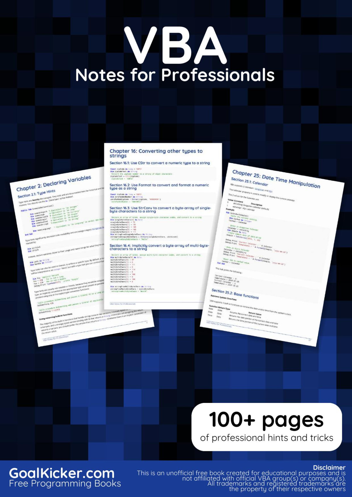 Vba Notes For Professionals Goalkickercom