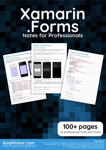 Xamarinforms Notes For Professionals Goalkickercom