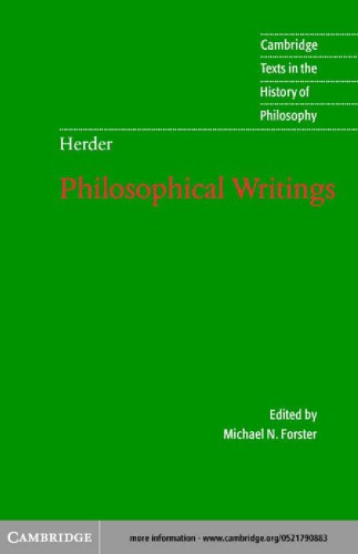 Herder Philosophical Writings Herder Johann Gottfriedforster