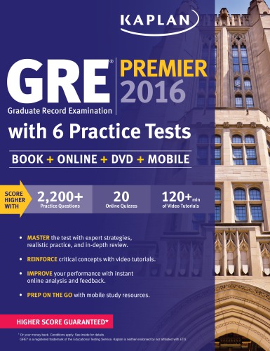 Gre Premier 2016 With 6 Practice Tests Book Online Dvd Mobile Inc
