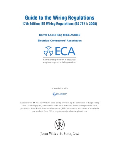 Guide To The Wiring Regulations Iee Wiring Regulations Locke