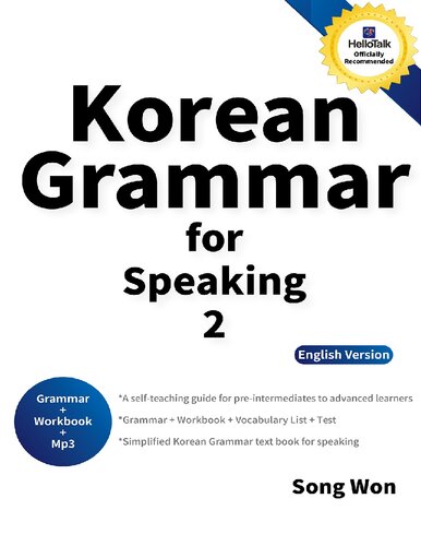 Korean Grammar For Speaking 2 1st Edition Song Won