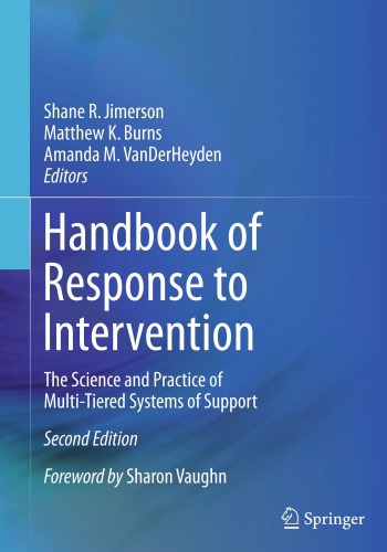 Handbook Of Response To Intervention The Science And Practice Of Multitiered Systems Of Support Jimerson