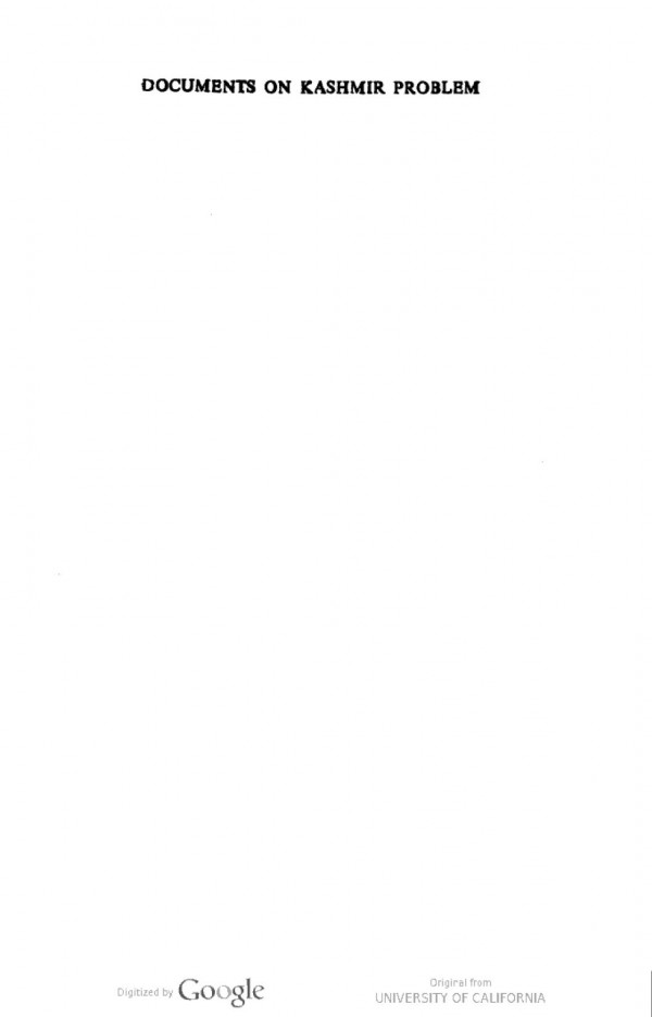 Documents On Kashmir Problem Vol 9 Of 19 M S Deora R Grover
