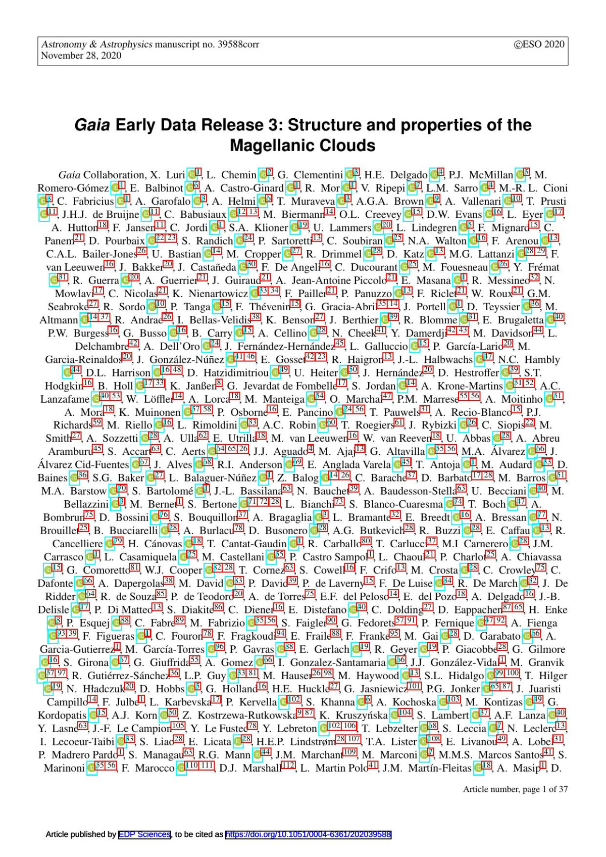Gaia Early Data Release 3 Structure And Properties Of The Magellanic Clouds Esa