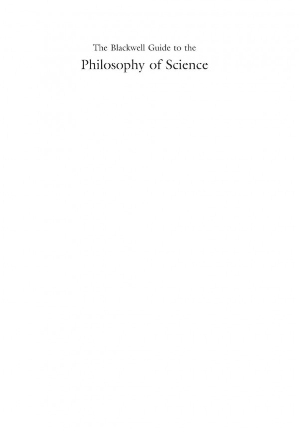 The Blackwell Guide To The Philosophy Of Science Peter Machamer