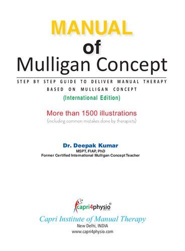 Manual Of Mulligan Concept International Edition 1st Edition Deepak Kumar