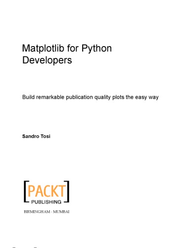Matplotlib For Python Developers Tosi Sandro