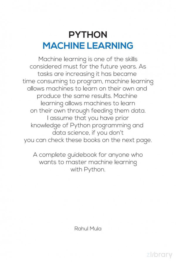 Machinelearningmadeeasyusingpython Rahul Mula