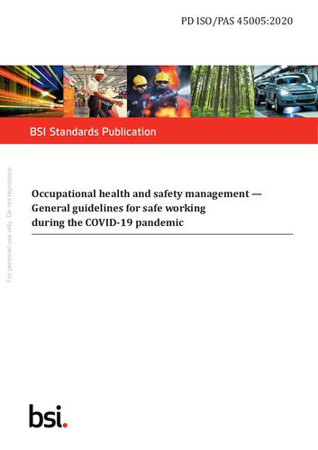 Pd Isopas 450052020 Occupational Health And Safety Management General Guidelines For Safe Working During The Covid19 Pandemic 1st Edition Iso