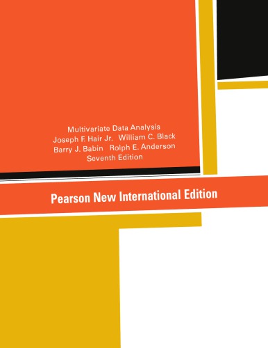 Multivariate Data Analysis Jr Joseph F Hairblack William Cbabin