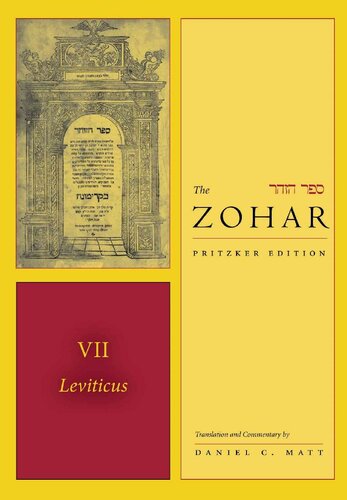 The Zohar The Zohar Pritzker Edition Vol 7 Leviticus Pritzker Daniel C Matt