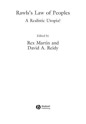 Rawlss Law Of Peoples A Realistic Utopia Martin Rexeditorreidy
