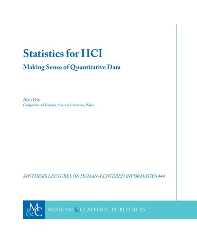 Statistics For Hci Making Sense Of Quantitative Data Alan Dix