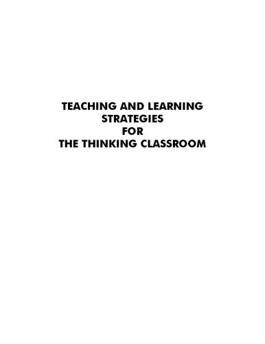 Teaching And Learning Strategies For The Thinking Classroom Crawford
