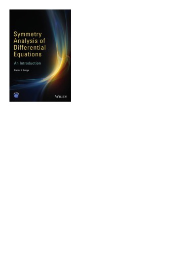 Symmetry Analysis Of Differential Equations An Introduction Arrigo