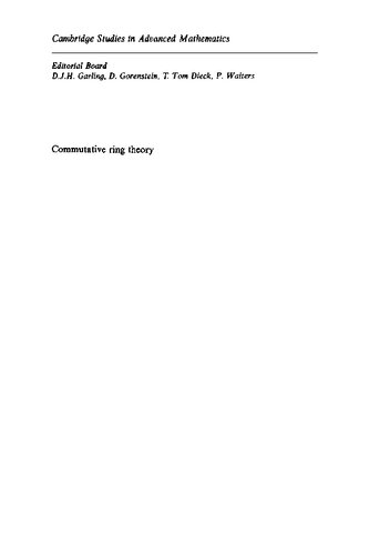 Commutative Ring Theory Hideyuki Matsumura