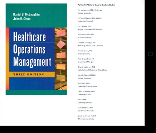 Healthcare Operations Management Third Edition Daniel B Mclaughlin John R Olson