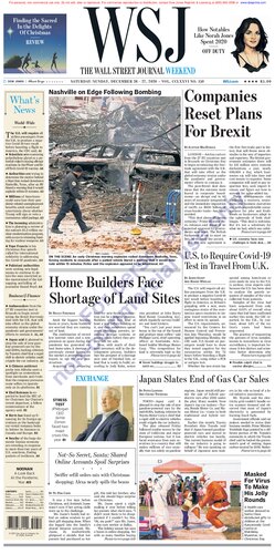 Wall Street Journal Saturday December 26 2020 Us News Corp