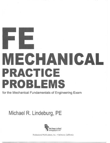 Fe Mechanical Practice Problems Michael R Linderburg Pe