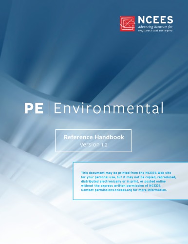 Principles And Practice Of Engineering Pe Environmental Reference Handbook 12 National Council Of Examiners For Engineering And Surveying Ncees