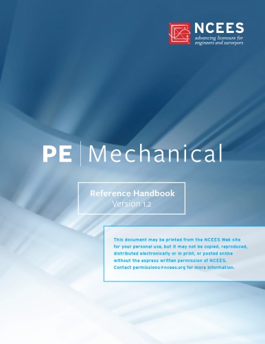 Principles And Practice Of Engineering Pe Mechanical Reference Handbook 12 National Council Of Examiners For Engineering And Surveying Ncees