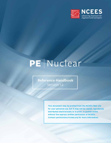 Principles And Practices Of Engineering Pe Nuclear Reference Handbook 12 National Council Of Examiners For Engineering And Surveying Ncees