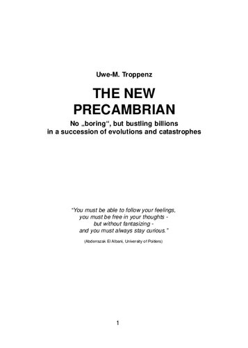 The New Precambrian 2nd Edition Uwem Troppenz