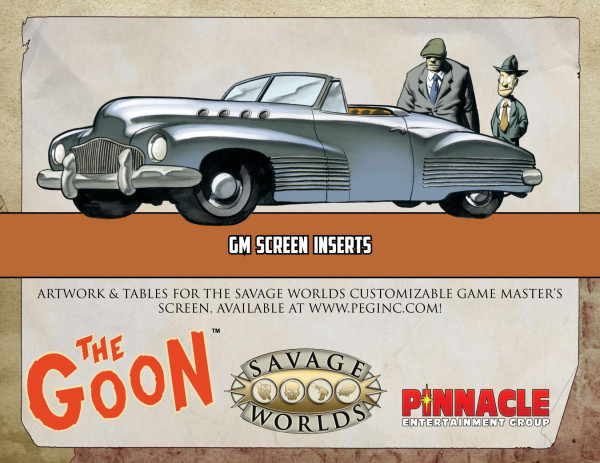 The Goon Rpg Gm Screen Inserts Unknown